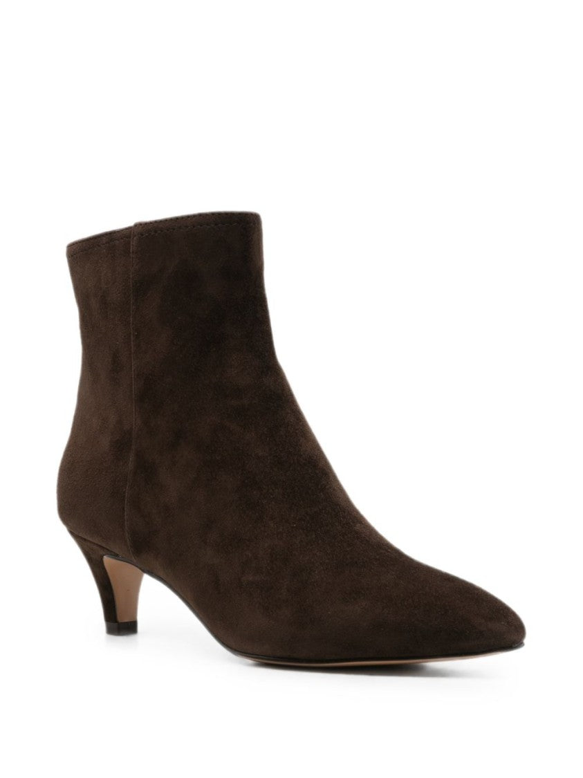 Twin-Set Black Pointed-Toe Leather Ankle Boots