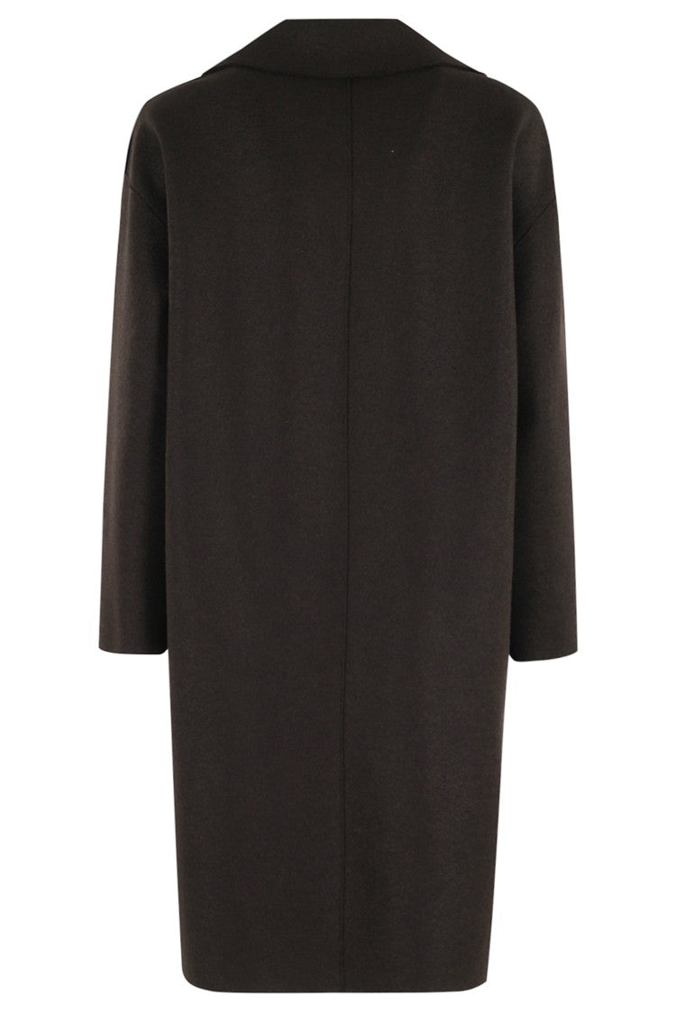 Harris Wharf London Dropped Shoulder Double-Breasted Coat In Pressed Wool