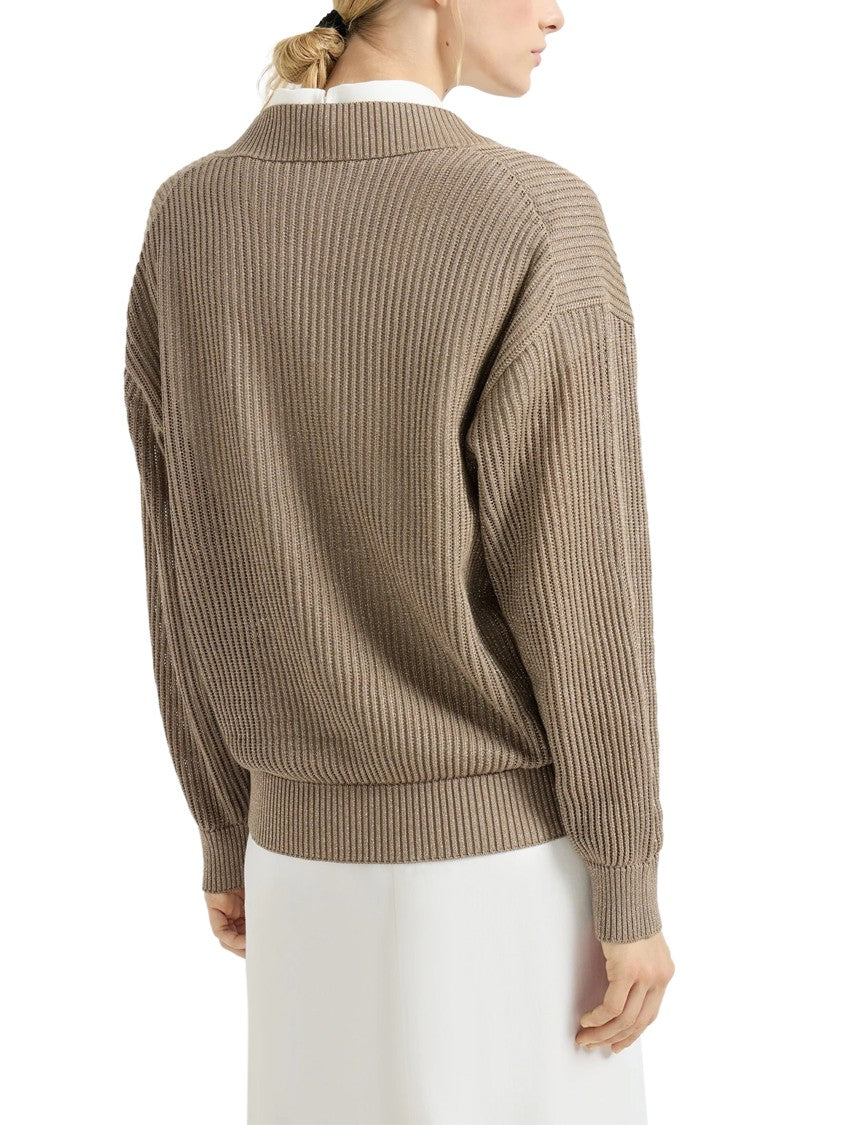 Brunello Cucinelli Deep V-Neck Relaxed Fit Sweater