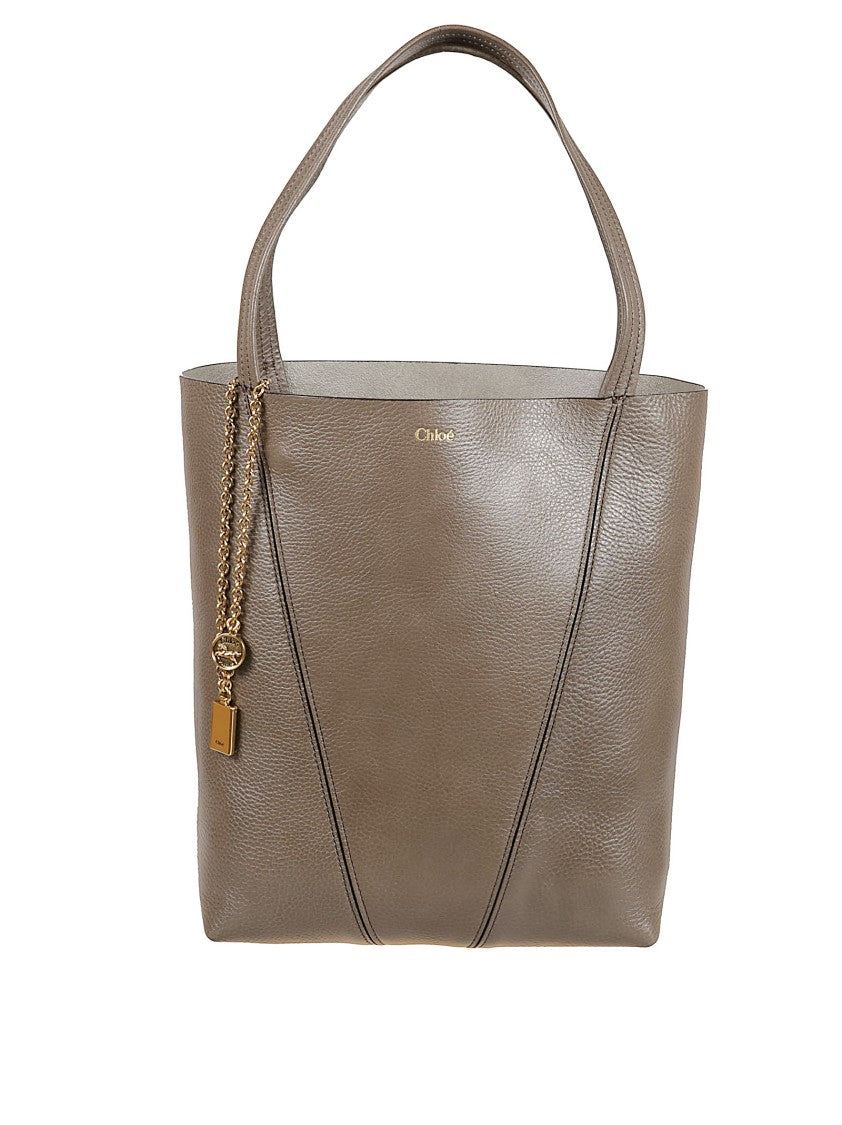 Chloé Structured Brown Cowhide Tote Bag
