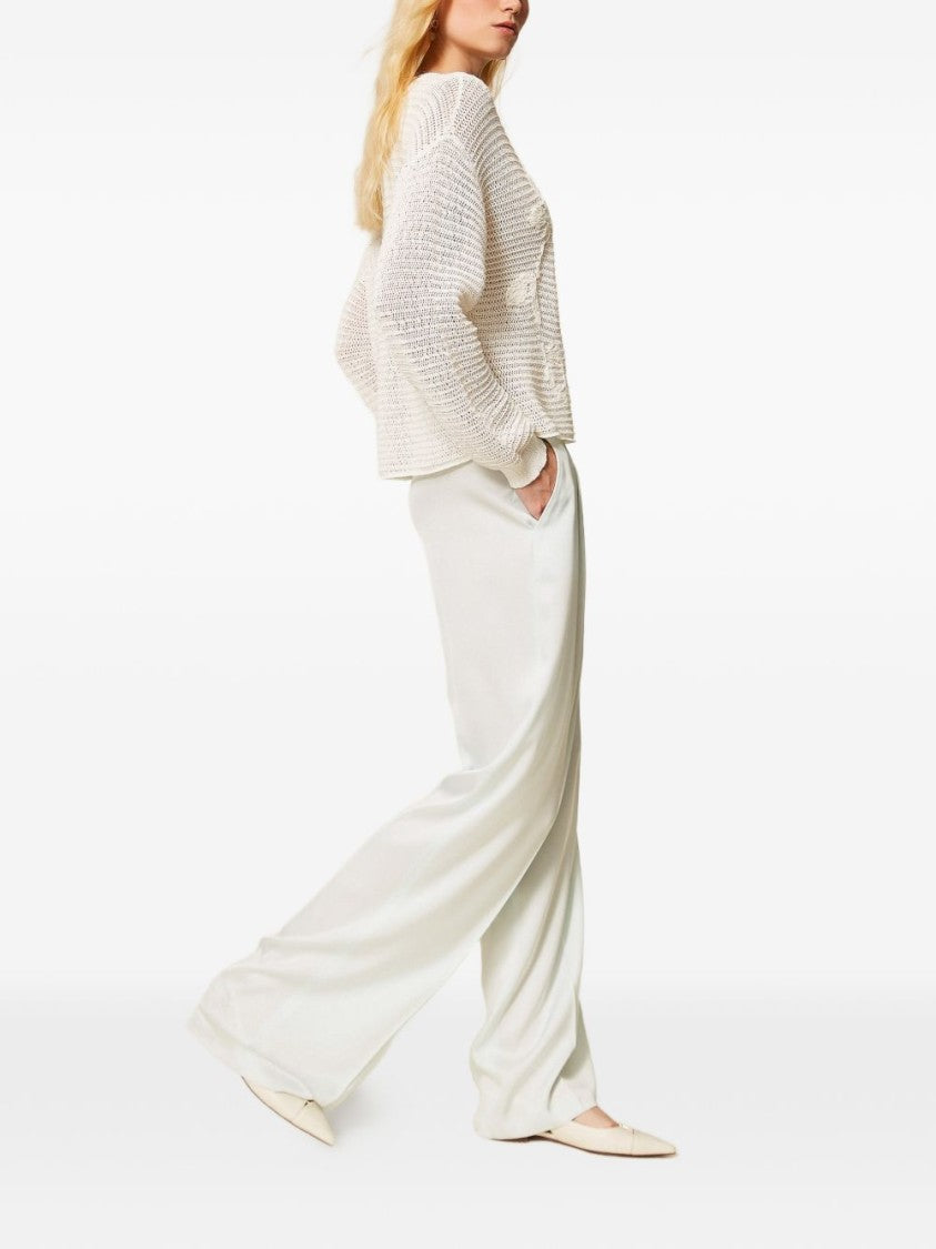 Twin-Set Wide-Leg Trousers With Pleats