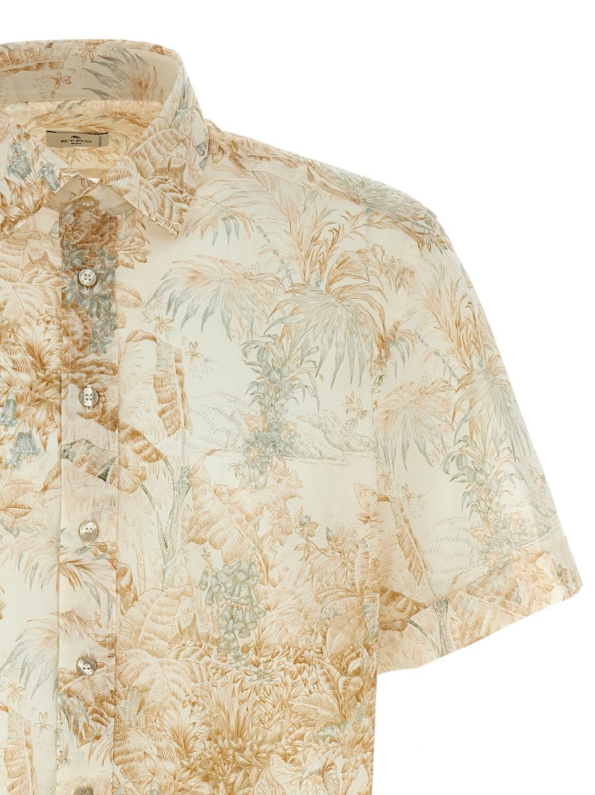 Etro Intricate Floral Print Cotton Shirt