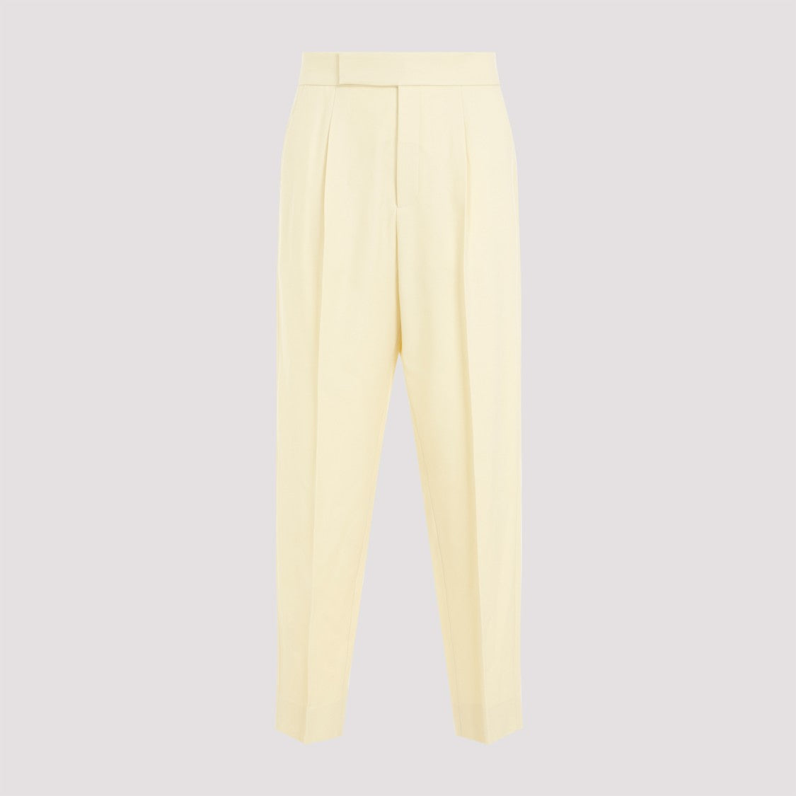 Fear Of God Single Pleat Tapered Cream Wool Trousers