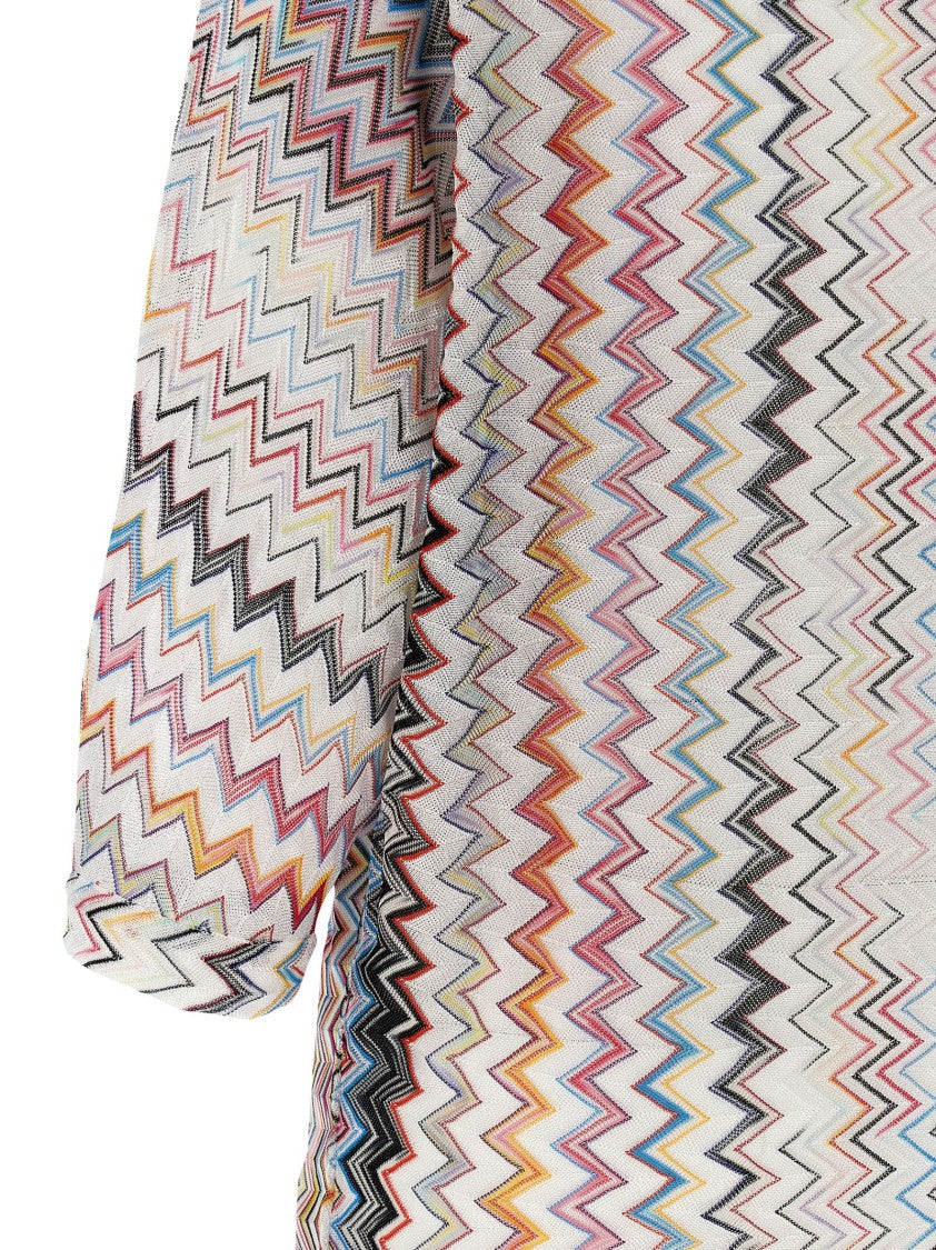Missoni Zigzag Pattern Knit Top With Round Neckline