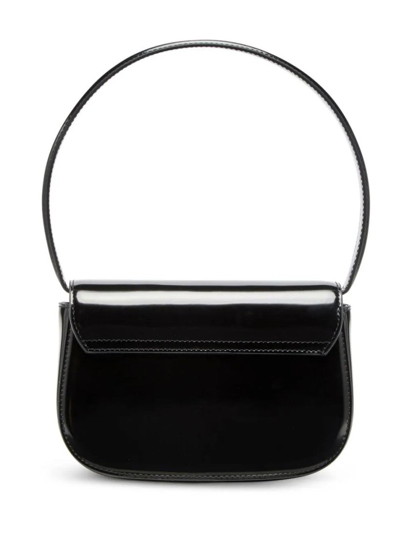 Diesel Glossy Finish Black Shoulder Bag