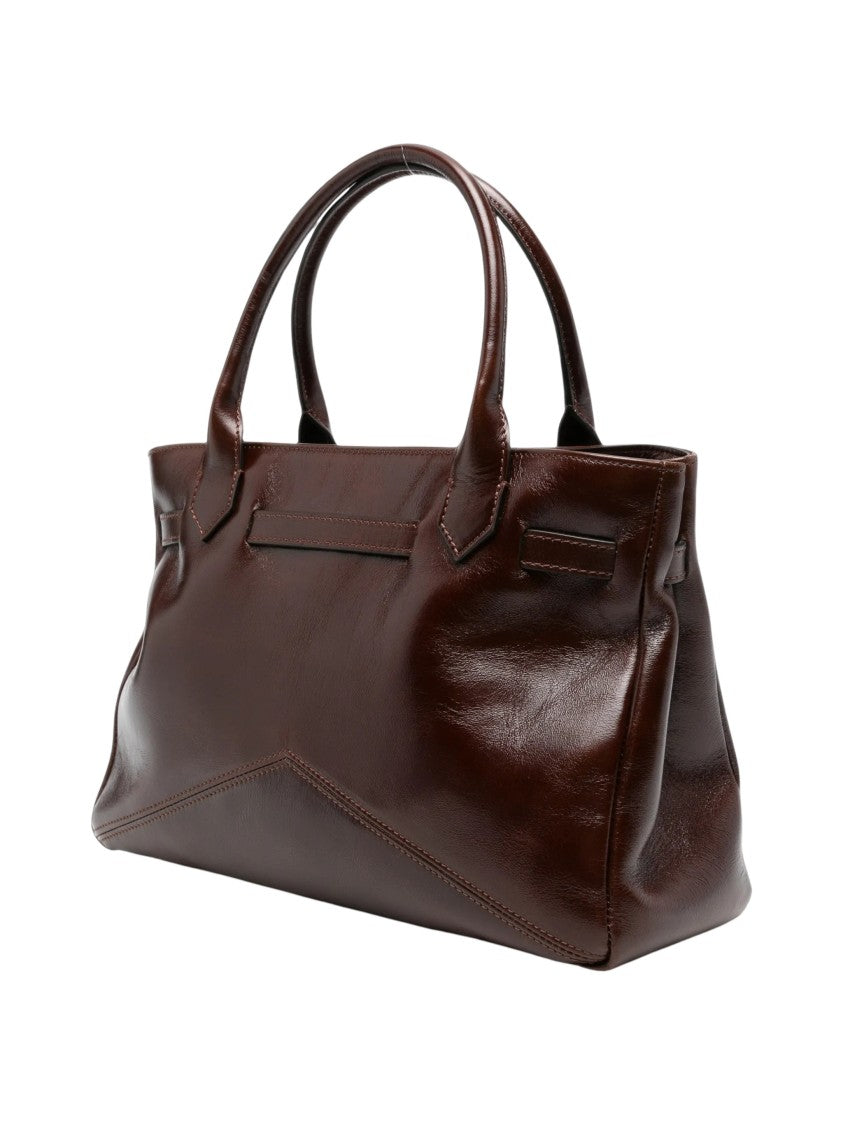 Ballantyne Structured Dark Brown Calf Leather Shoulder Bag