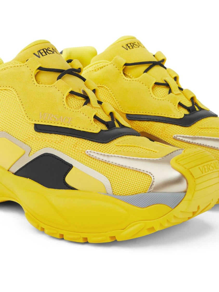 Versace Canary Yellow Sneakers With Drawstring Fastening