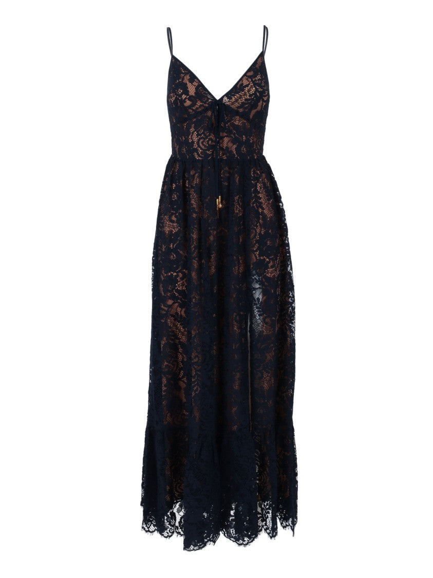 Michael Kors Corded Lace Scalloped Maxi Dress