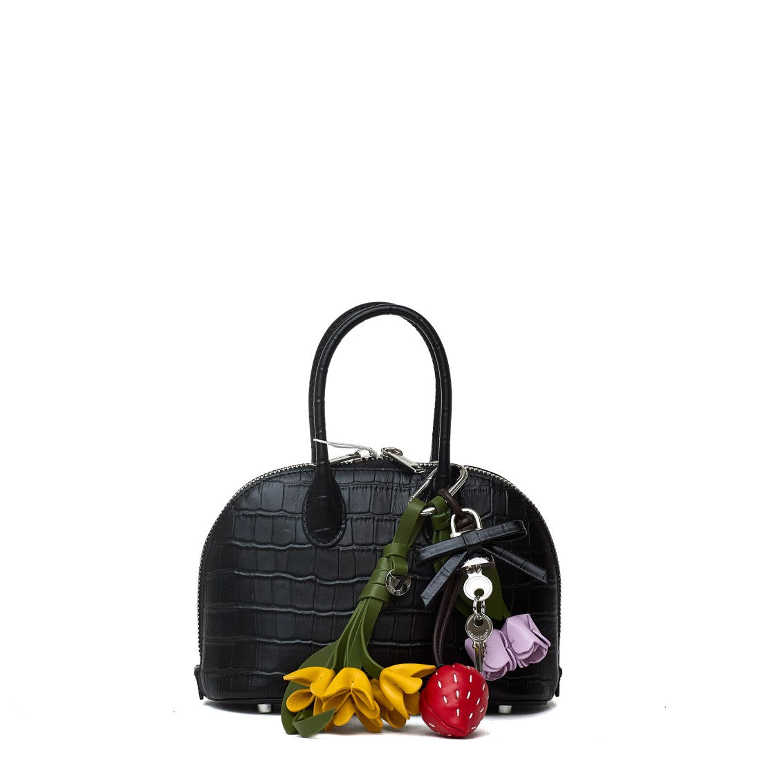 Self-Portrait Croc-Embossed Leather Toast Mini Bag With Dual Zipper Closure