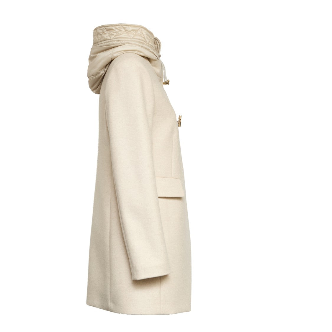 Fay Double-Breasted Toggle Front Coat In Melange Wool Blend