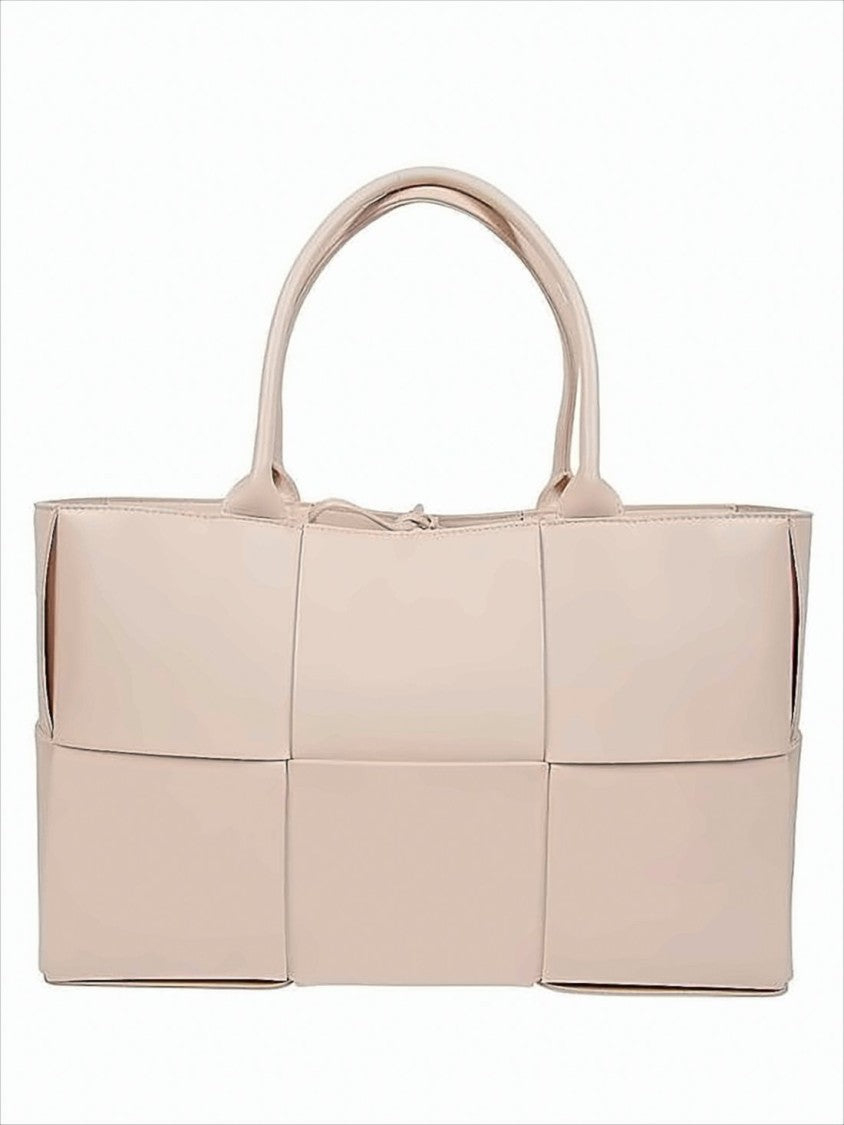 Bottega Veneta Structured Woven Lambskin Tote Bag