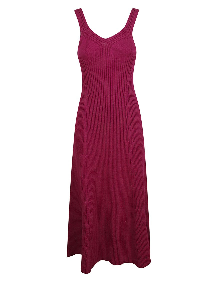 Jil Sander Fitted Maxi Dress With Deep V-Neckline