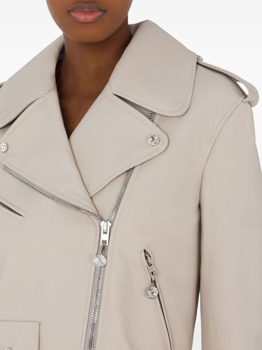 Moschino Cropped Beige Sheepskin Jacket