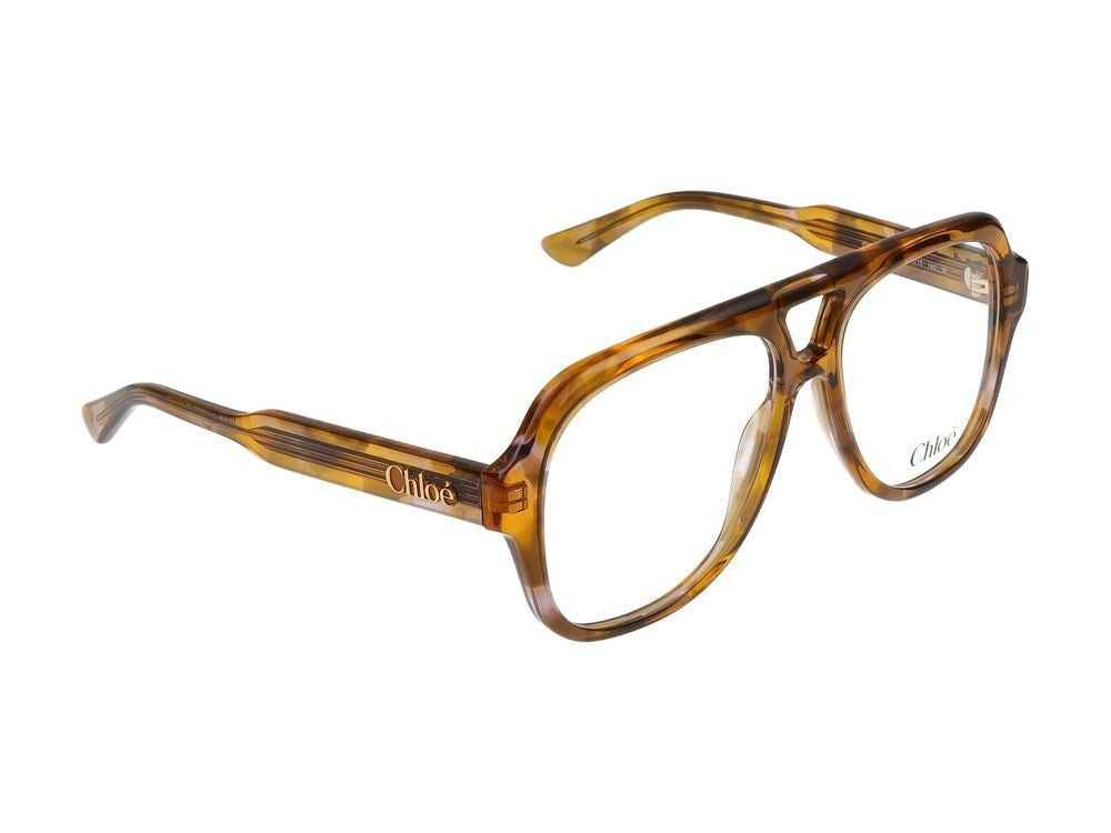 Chloé Havana Distinctive Double Bridge Oversized Eyeglasses