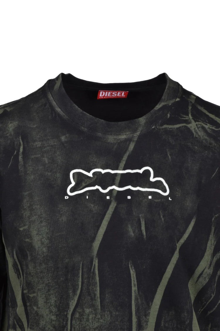 Diesel Green Black Graphic T-Shirt