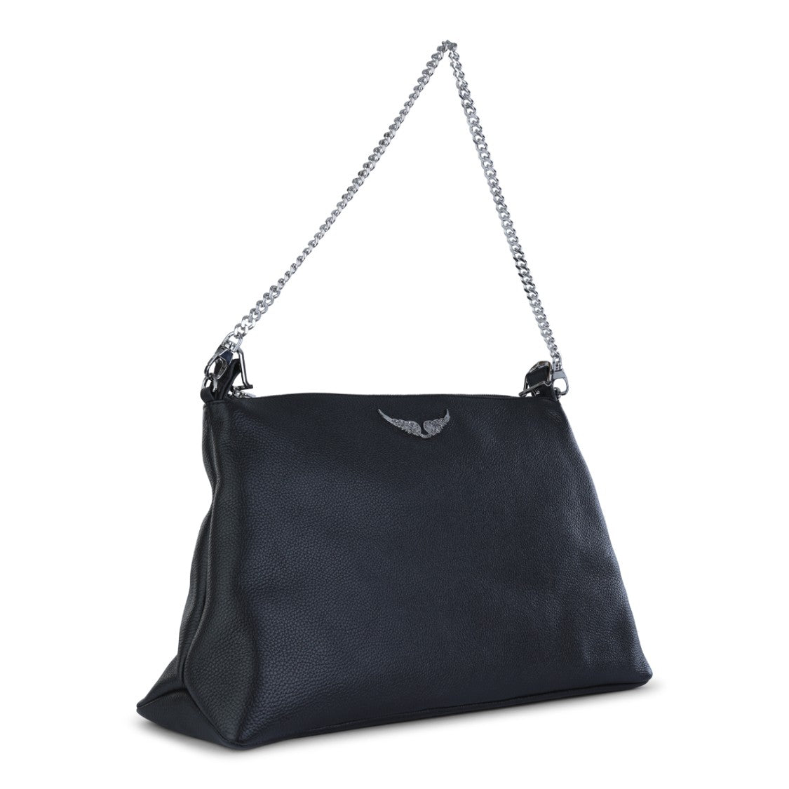 Zadig & Voltaire Grained Leather Shoulder Bag With Silver-Tone Hardware