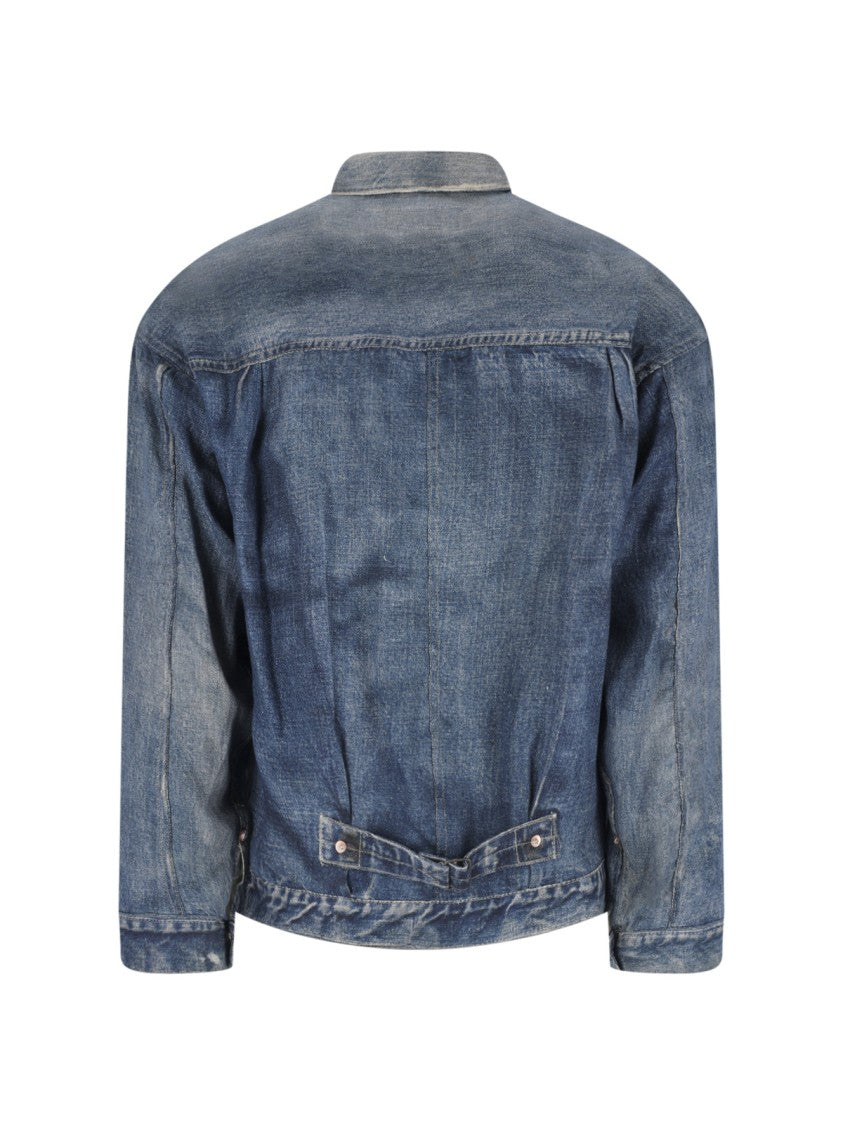Junya Watanabe Blue Classic Collar Worn Denim Jacket