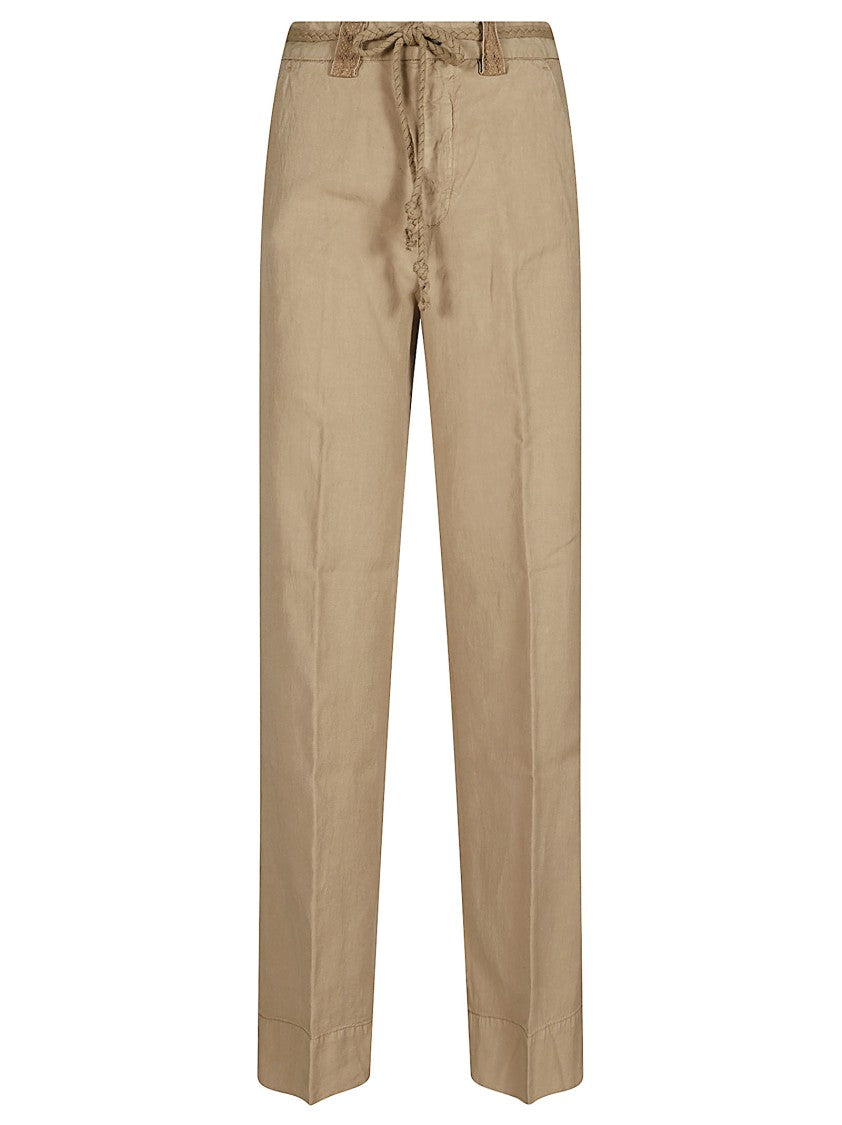 Mason's Straight-Fit Chino Trousers With Woven Belt Detail