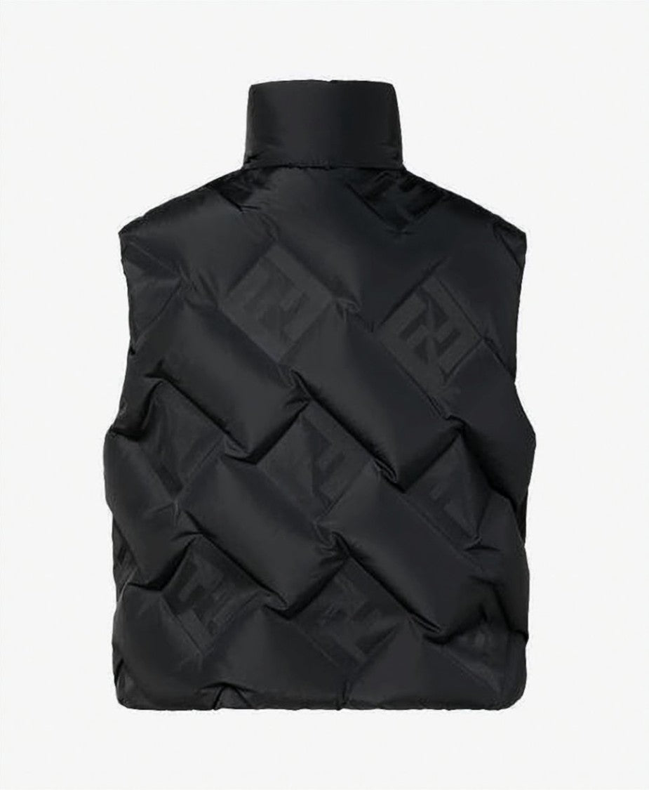 Fendi Quilted Padded Vest With High Stand Collar