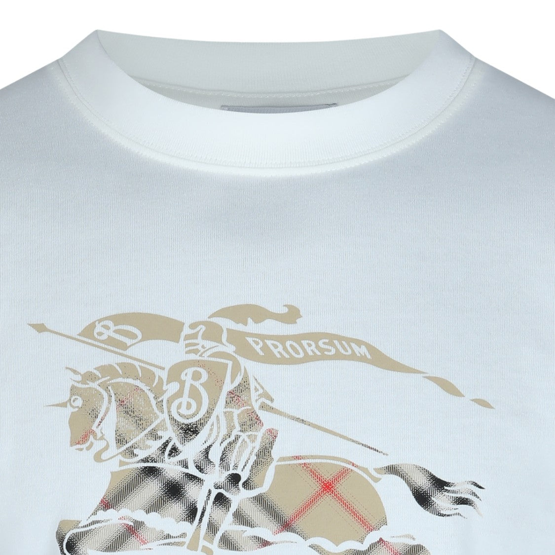 Burberry White T-Shirt With Knight Graphic
