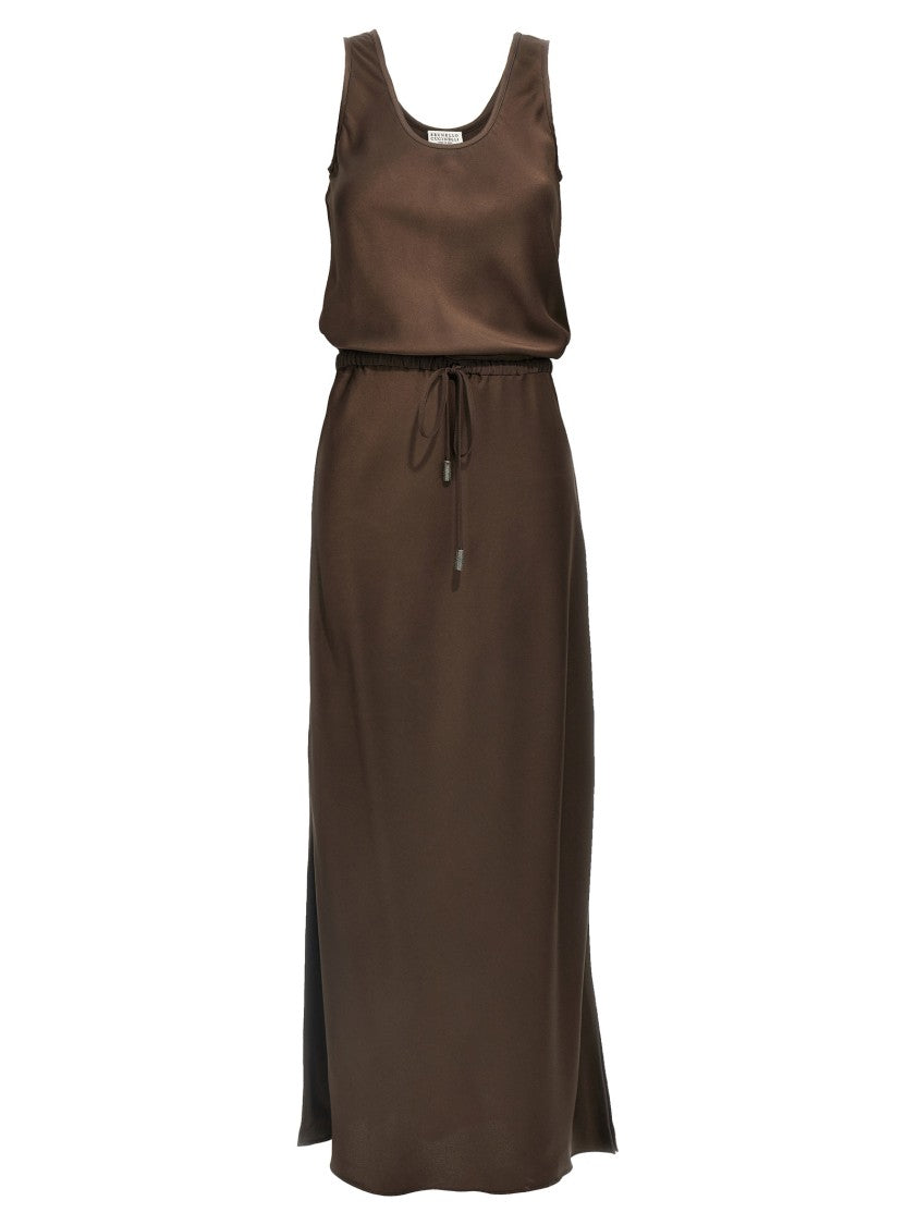 Brunello Cucinelli Maxi Dress With Drawstring Waist