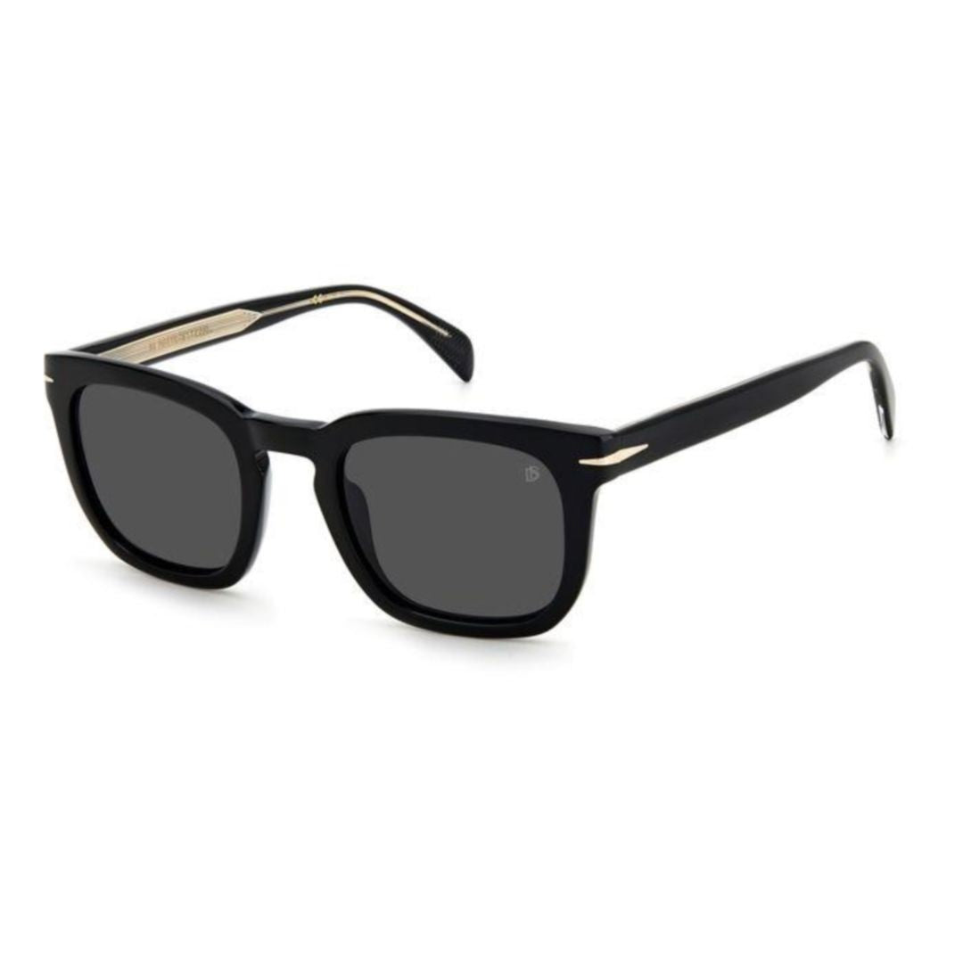 David Beckham Db 7076/S Square-Frame Black Acetate Sunglasses