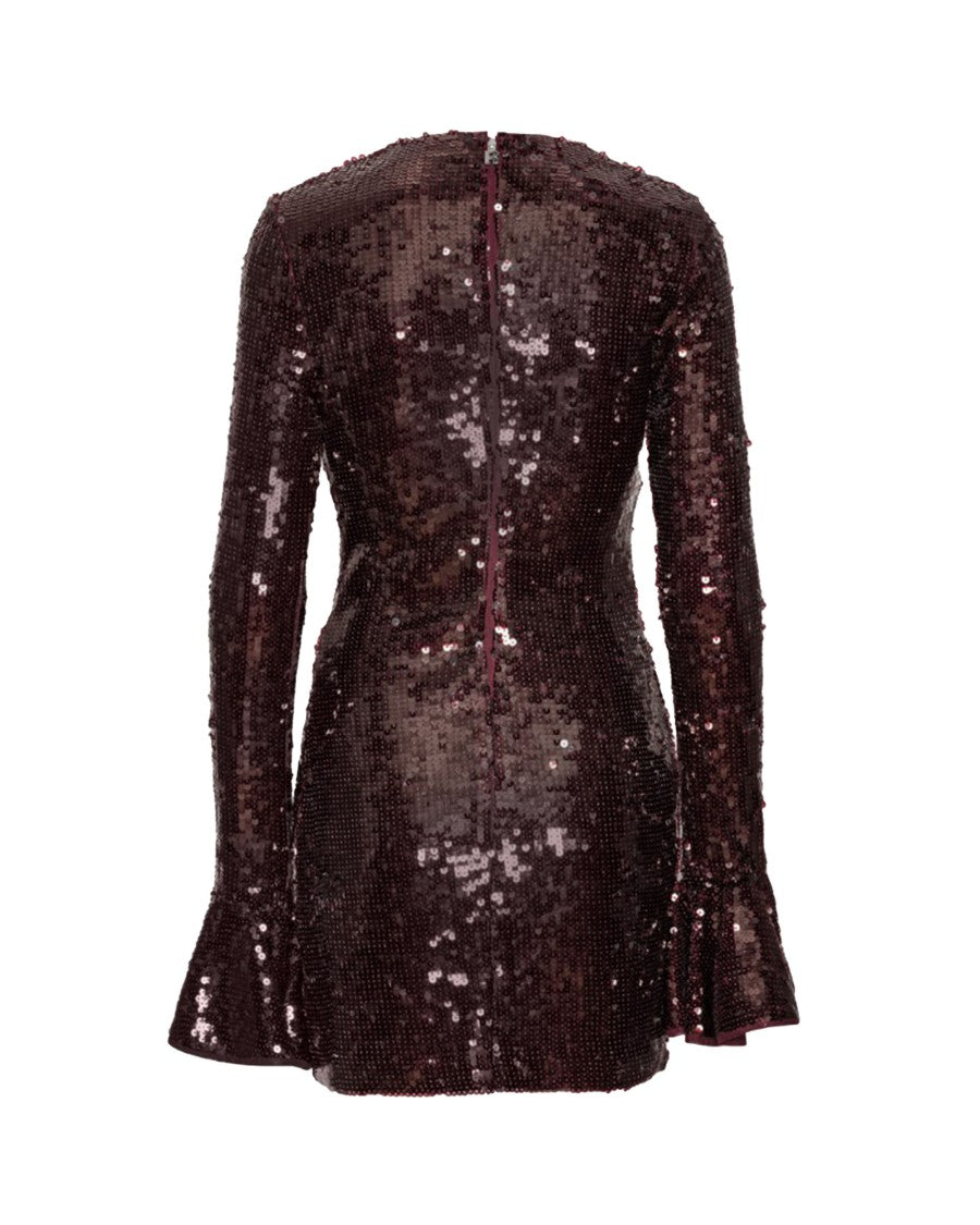 Rotate Burgundy Sequined Short Dress