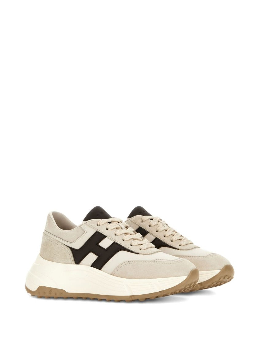 Hogan Beige And Black Hogan Sneakers