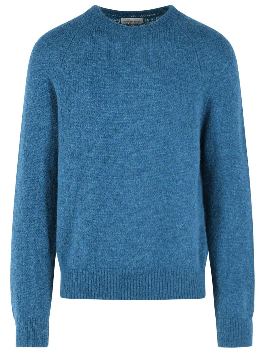Dries Van Noten 'Melbourne' Blue Alpaca Blend Sweater