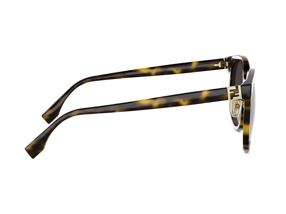Fendi Fe40208f Gradient Round Tortoiseshell Sunglasses