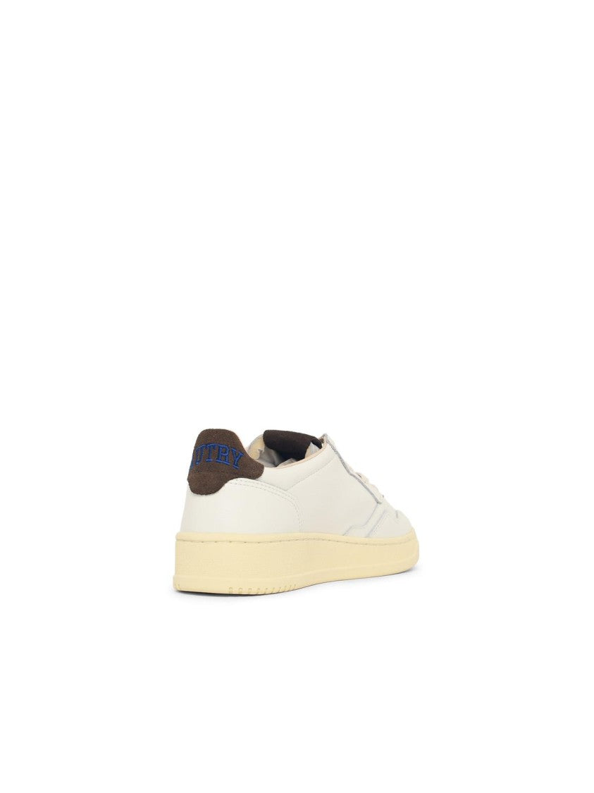 Autry 'Medalist Low' White And Brown Leather Sneakers