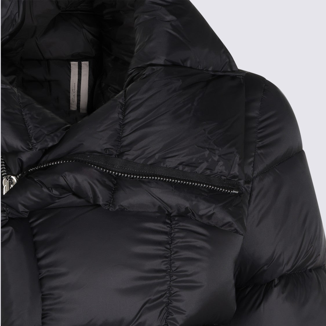 Rick Owens Asymmetrical Hemline Puffer Coat With Pointed Silhouette