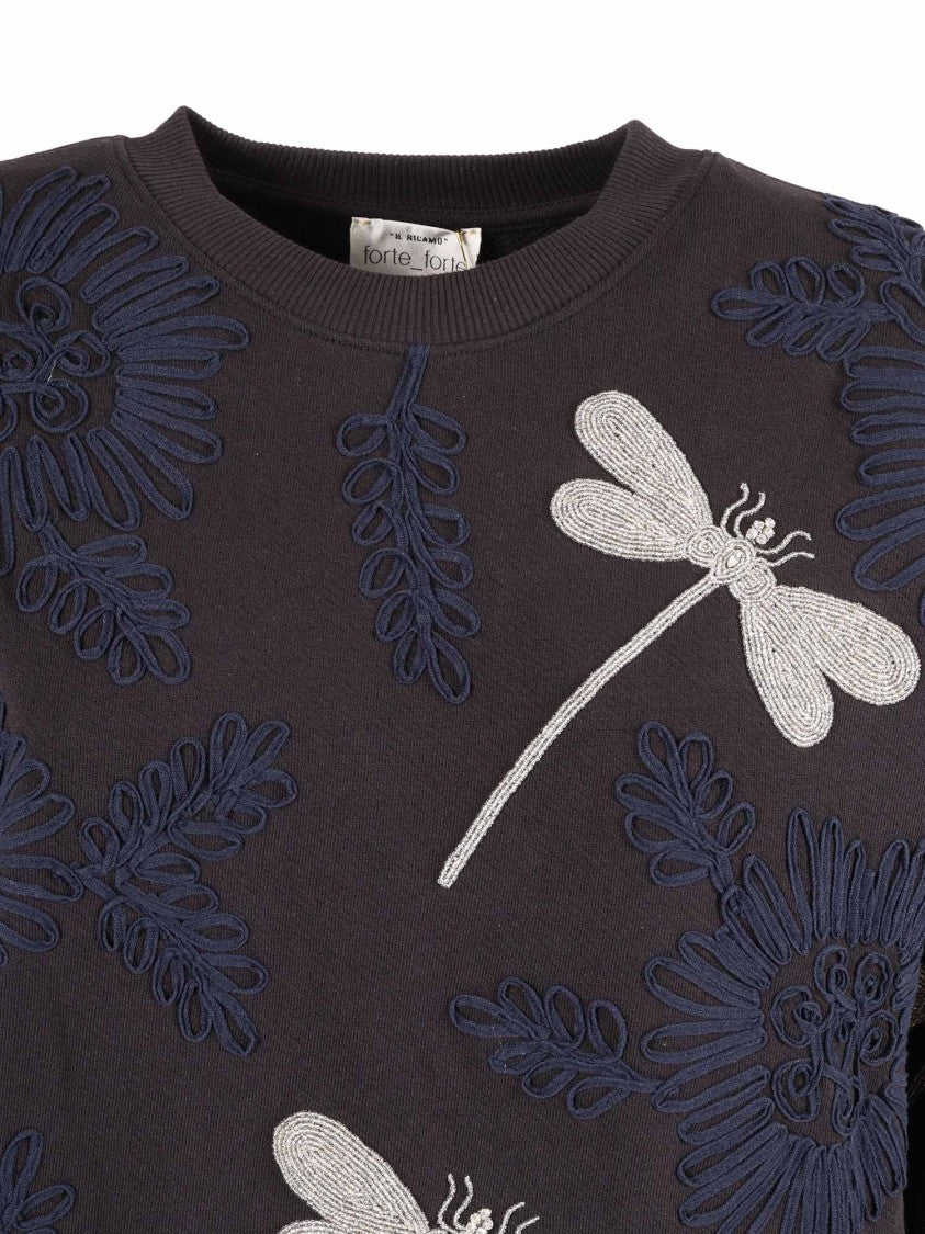 Forte Forte "Voila' Une Fleur" Embroidery Sweatshirt