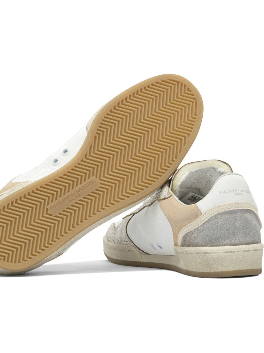Philippe Model Paris Beige Leather And Rubber Slip-On Sneakers