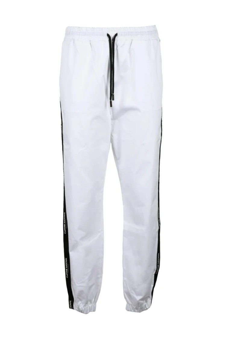 Costume National C. Relaxed-Fit White Jogger Trousers With Contrasting Side Stripes