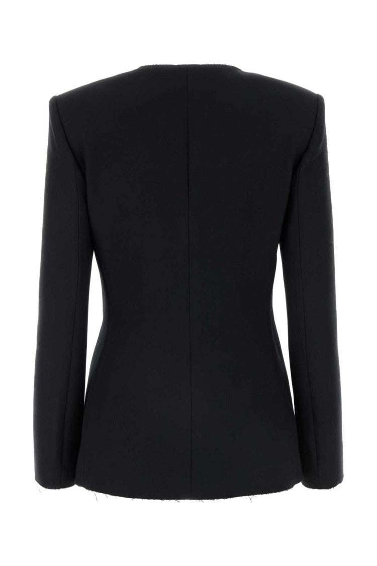 Msgm Black Stretch Polyester Blend Blazer