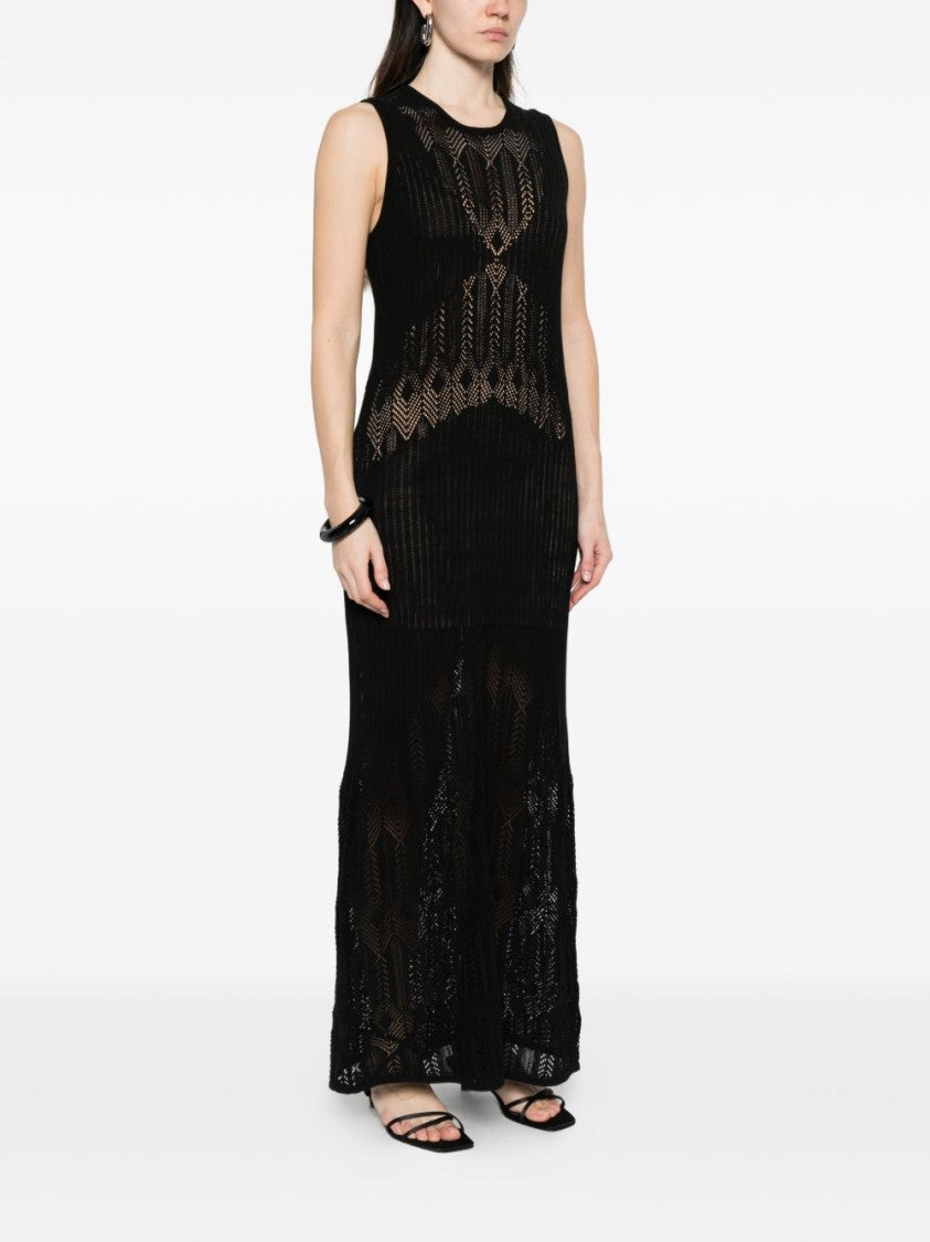 Liu Jo Black Sleeveless Crochet Day Dress