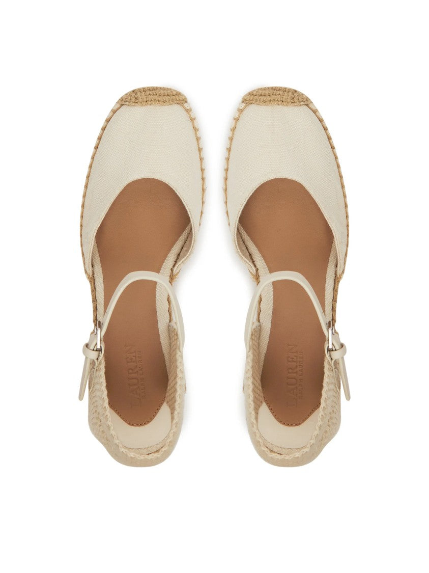 Lauren Ralph Lauren Woven Detailing Closed-Toe Wedge Espadrilles With Jute-Wrapped Platform