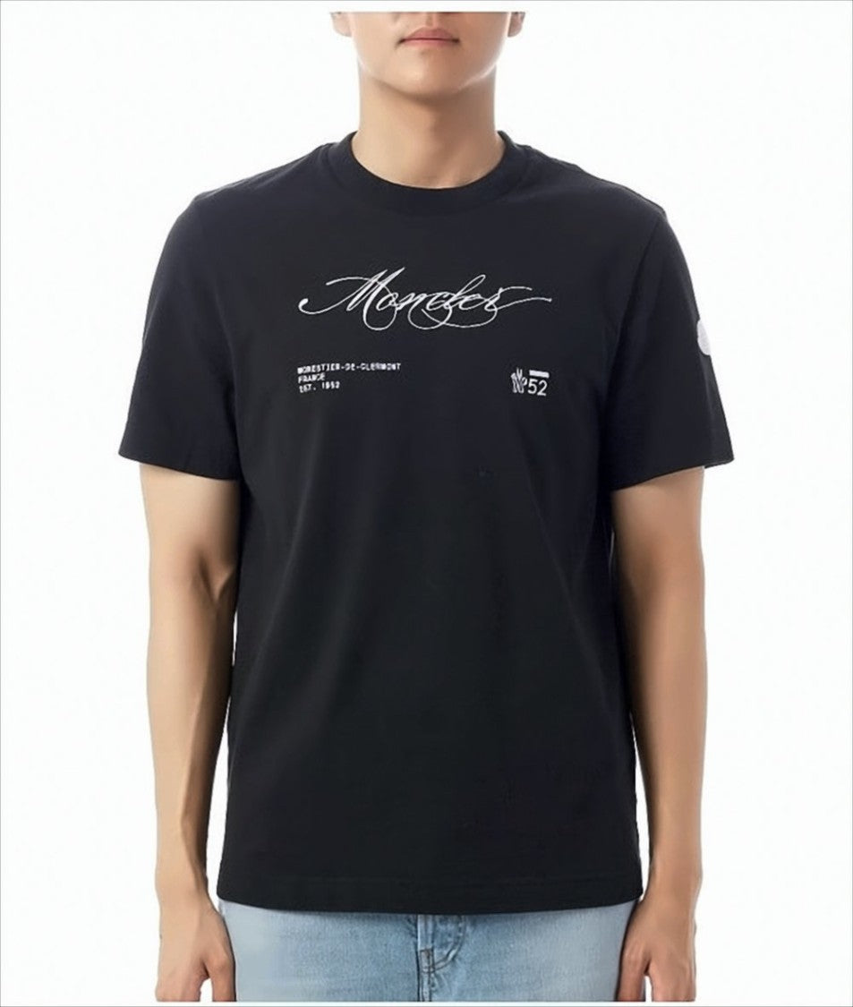 Moncler Short-Sleeve Cotton T-Shirt With Script Logo