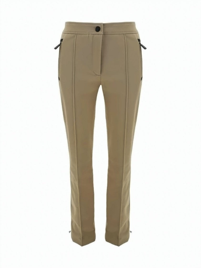 Moncler Tailored Straight Pants With Vertical Seams And Zippered Pockets