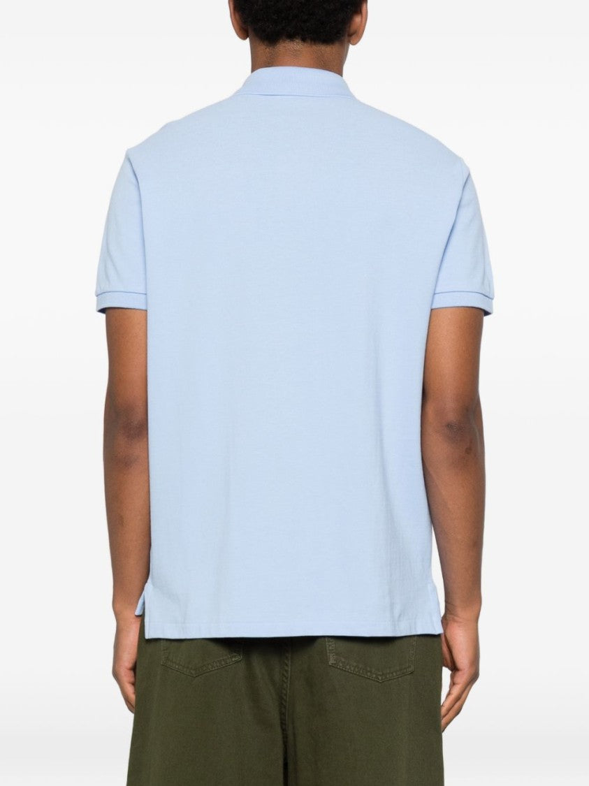 Polo Ralph Lauren Short-Sleeve Polo Shirt In Light Blue Cotton