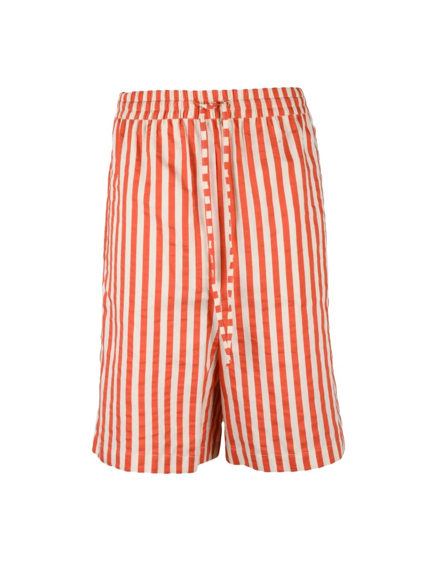 Alysi Red Viscose Cotton Silk Women Bermuda Shorts