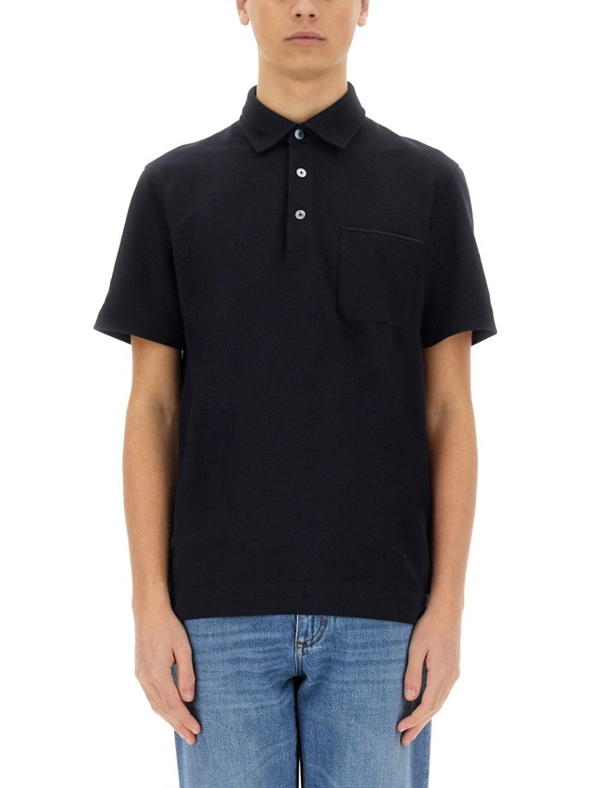 Zegna Black Piquet Polo