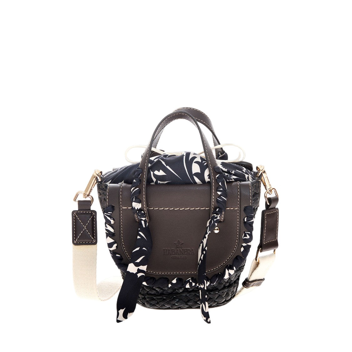 Cuba Lab Habanera Leather And Rafia Bag