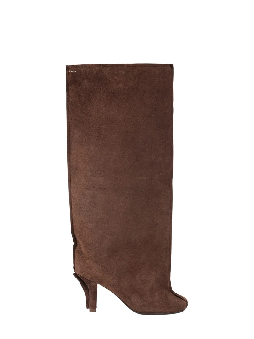 Mm6 By Maison Margiela Anatomic Kitten Heel Suede Boots