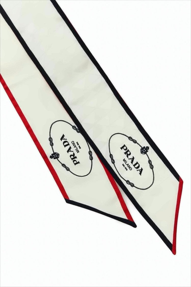 Prada Silk Twill Scarf With Textured Pattern