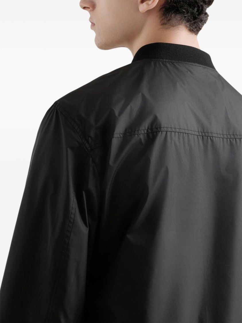 Dolce & Gabbana Black Lightweight Bomber Jacket With Ribbed Cuffs