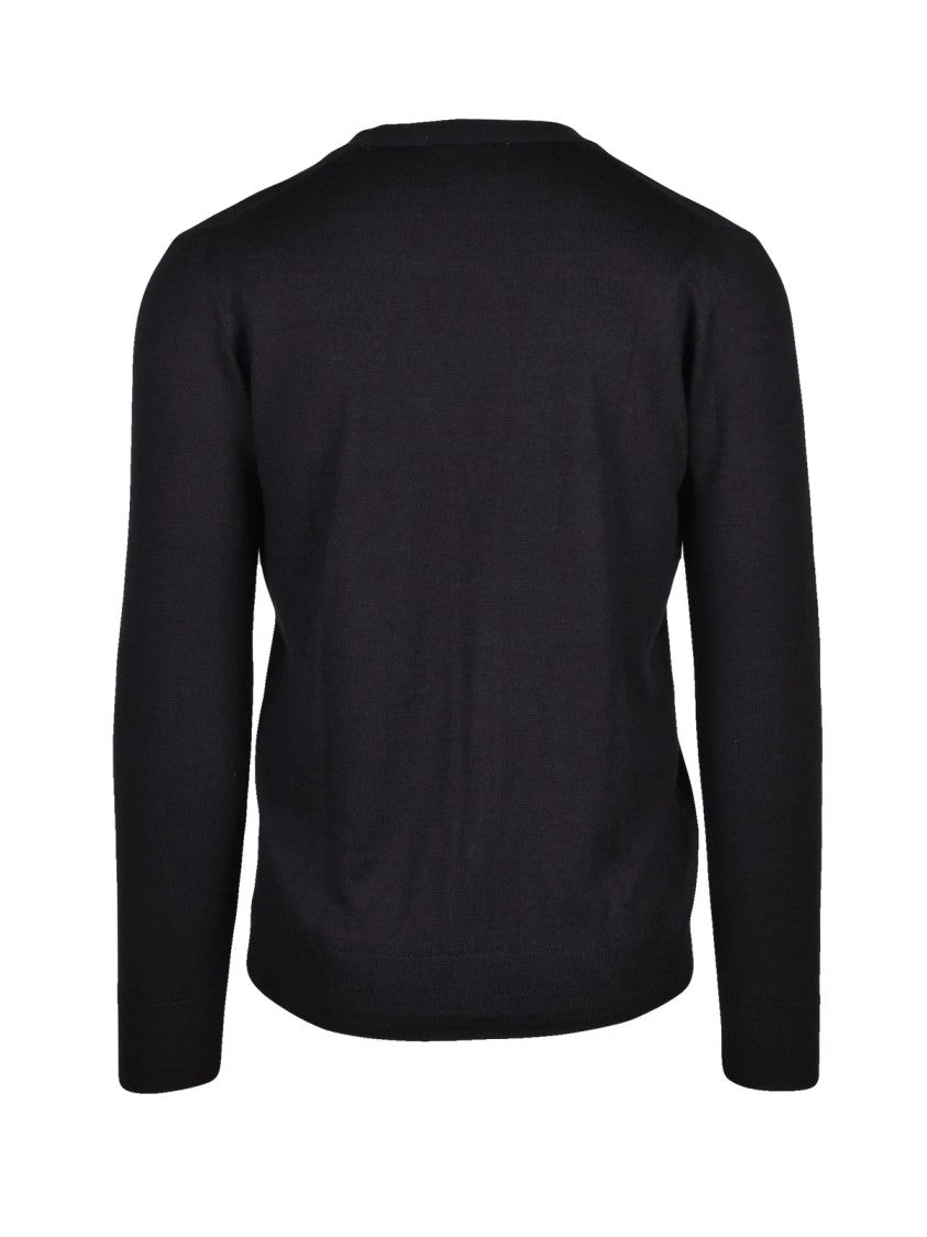 Grey Daniele Alessandrini Charcoal Wool-Blend Cardigan