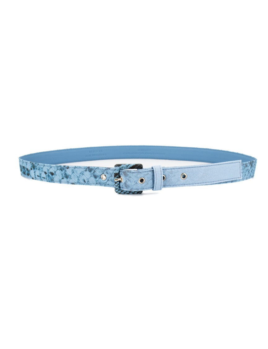 Ermanno Scervino Python Print Belt With Wrapped Buckle Detail