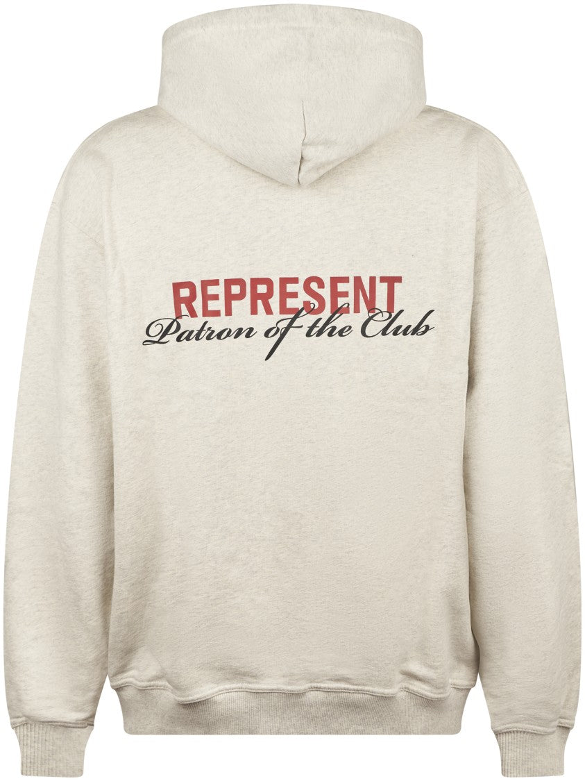 Represent Relaxed Fit Textured Cotton Hoodie With Contrasting Text